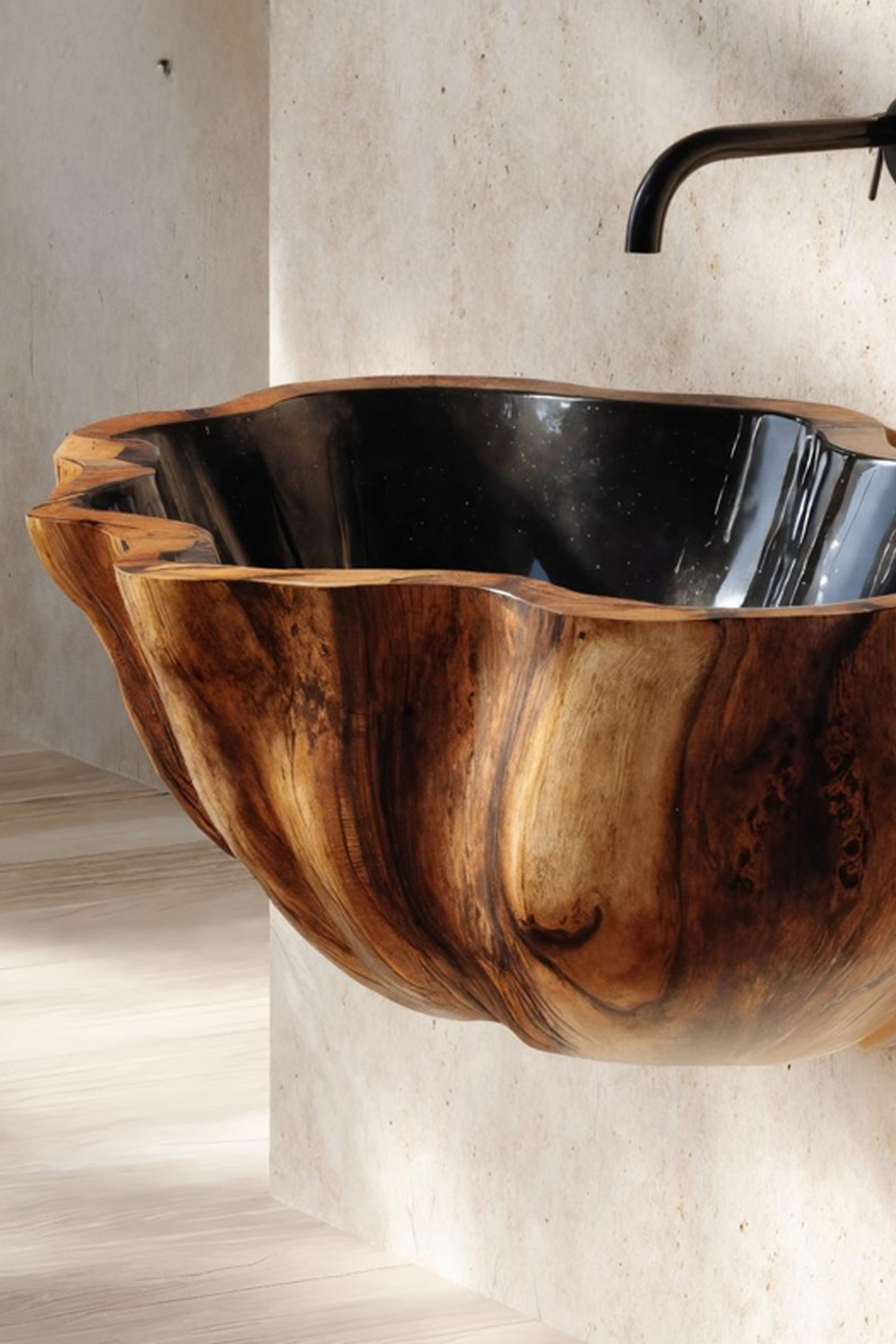 Mid Century Solid Wood Wash Basin For Custom Furniture Decor Design