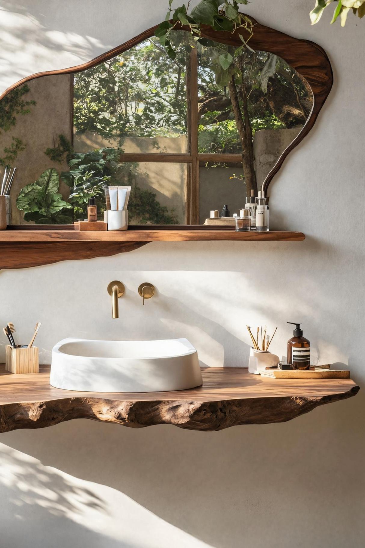 Handcrafted Wooden Vanity For Natural Bathroom Style