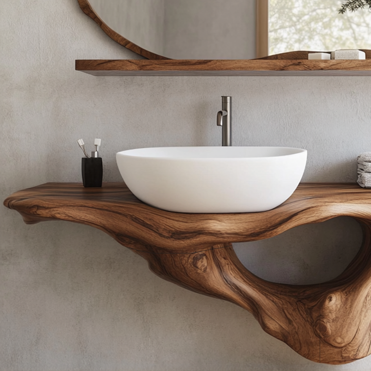 Handcrafted Live Edge Bathroom Vanity Premium Furniture