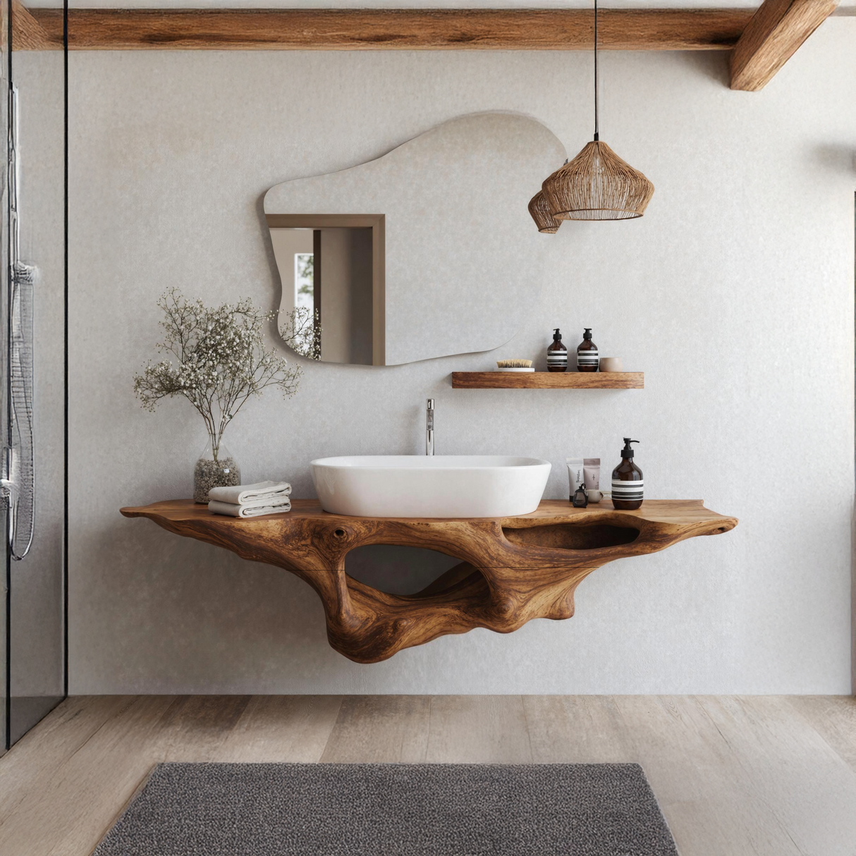Farmhouse Solid Wood Vanity Unique Bathroom Design