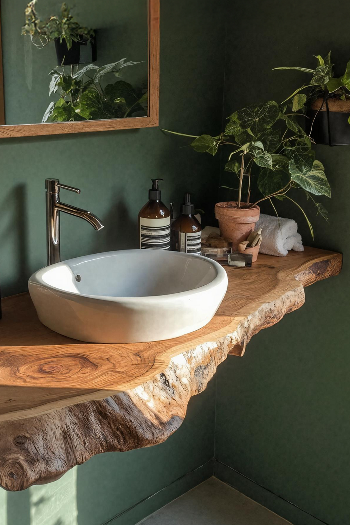 Farmhouse Bathroom Vanity In Solid Wood With Shelf