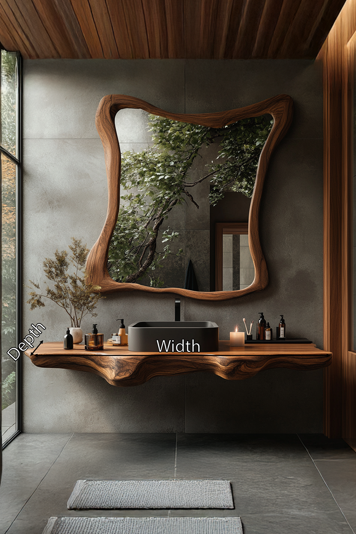 Mid Century Solid Wood Vanity For Sleek Bathroom