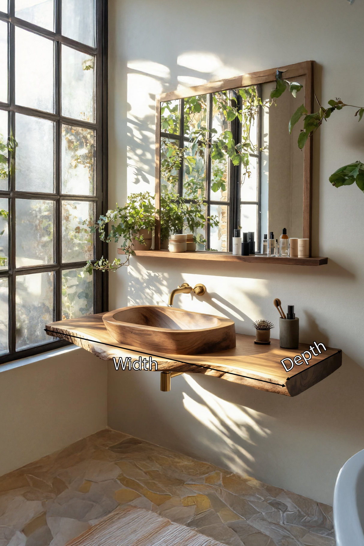 Handcrafted Vanity With Storage For Bathroom Design