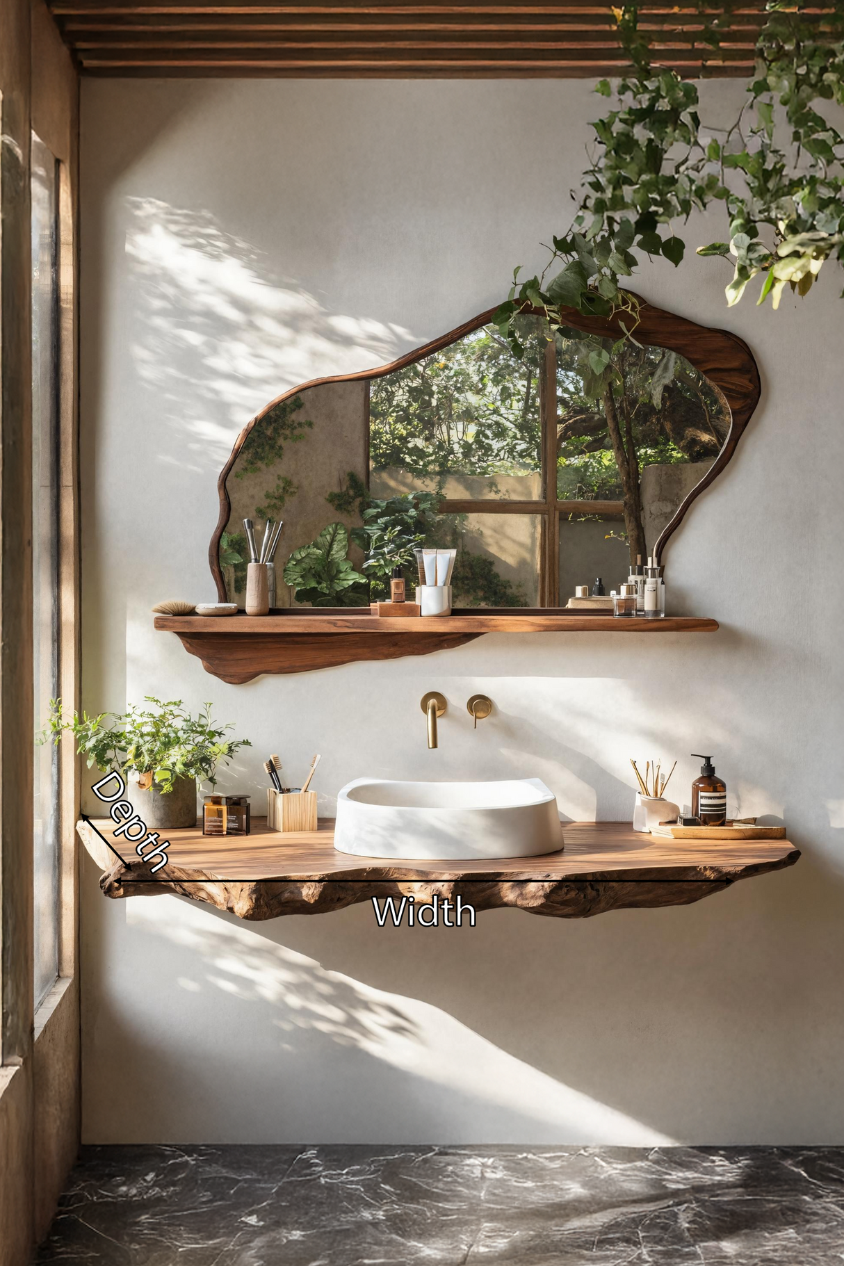 Handcrafted Wooden Vanity For Natural Bathroom Style