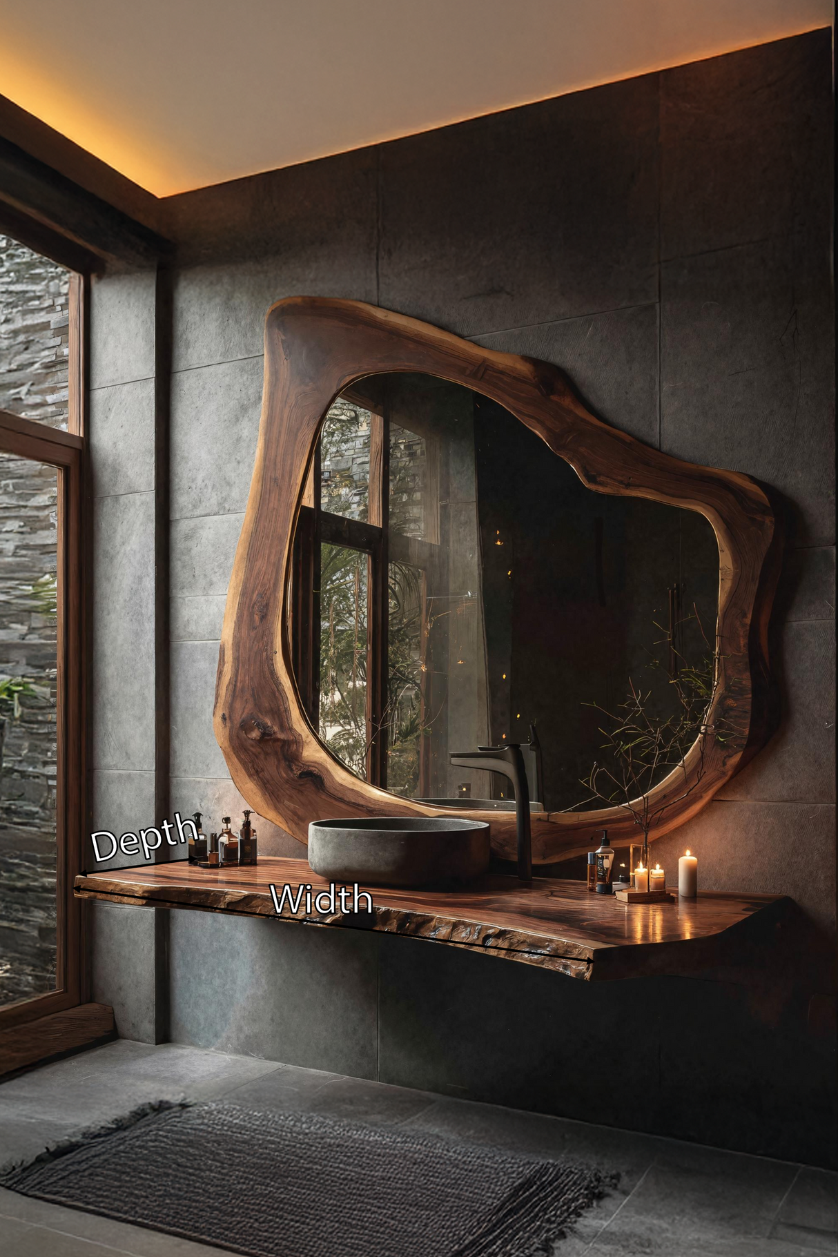 Handcrafted Live Edge Vanity For Compact Bathrooms