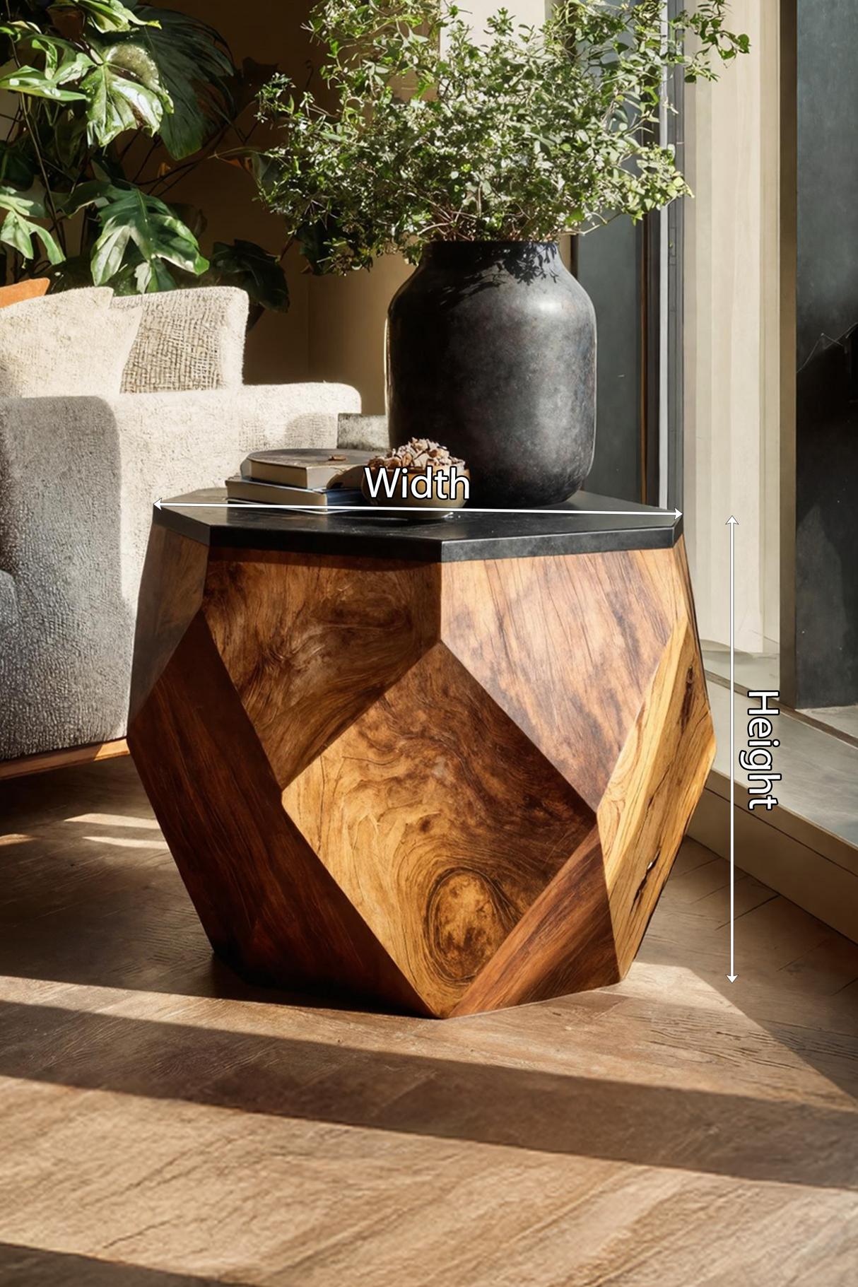 Farmhouse Live Edge Side Table For Entryway Furniture