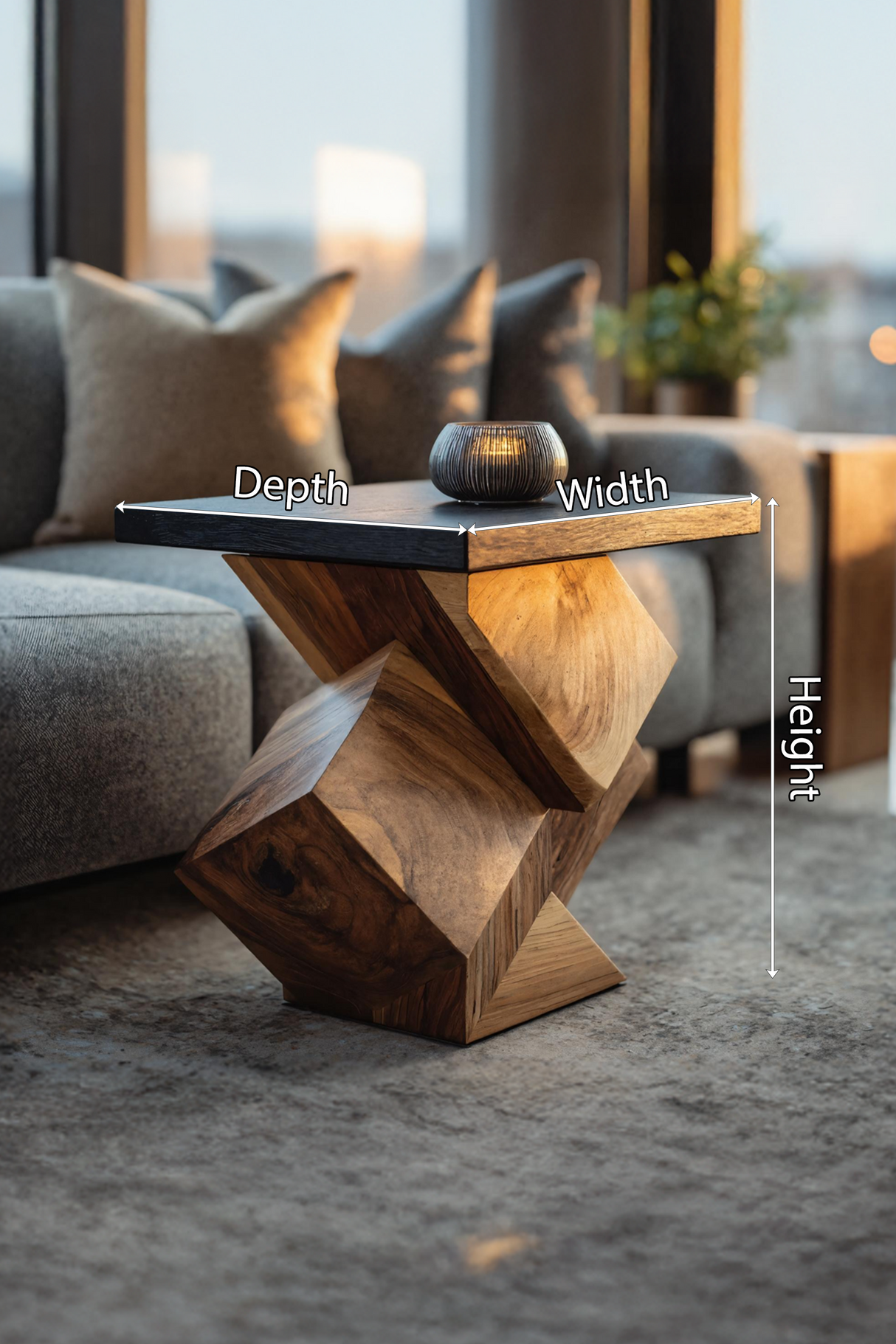Handcrafted Live Edge Side Table For Warm Living Space