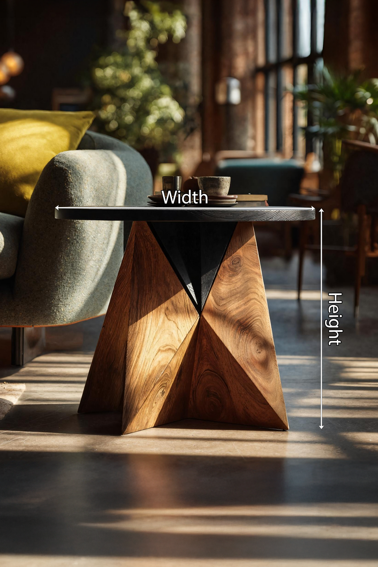 Mid Century Solid Wood End Table For Sofa Living Room