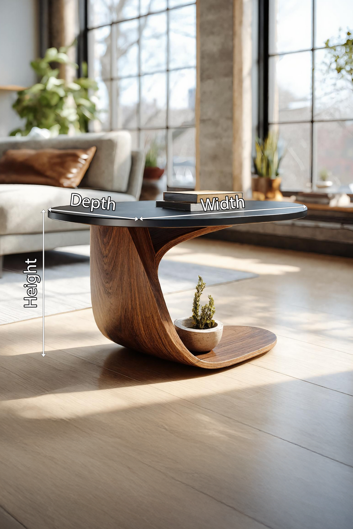 Handcrafted Solid Wood End Table For Natural Home Decor