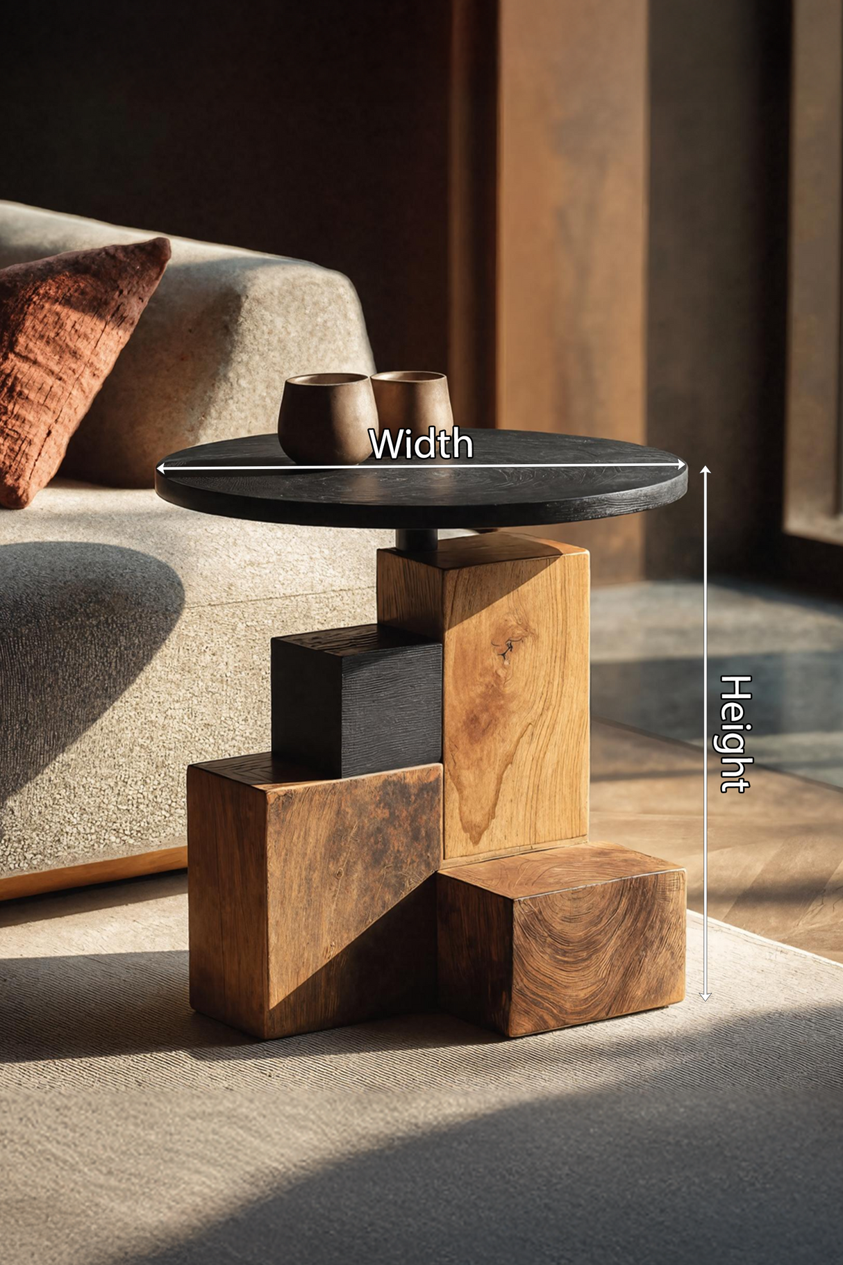 Modern Live Edge Side Table For Organic Furniture Lovers