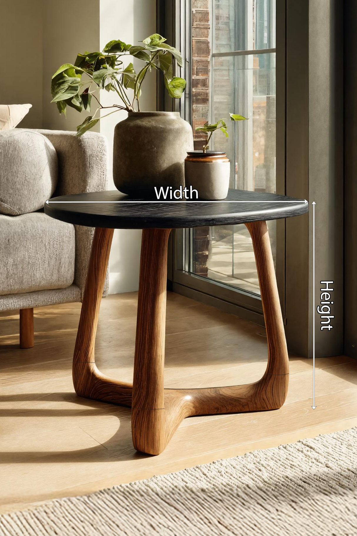 Modern Wooden Side Table For Scandinavian Living Space