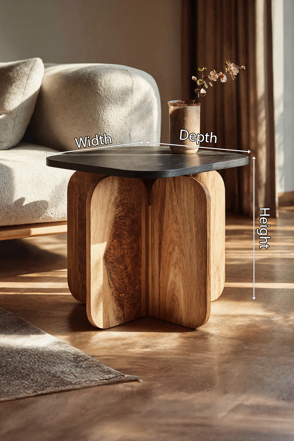 Modern Solid Wood End Table For Elegant Furniture Setup