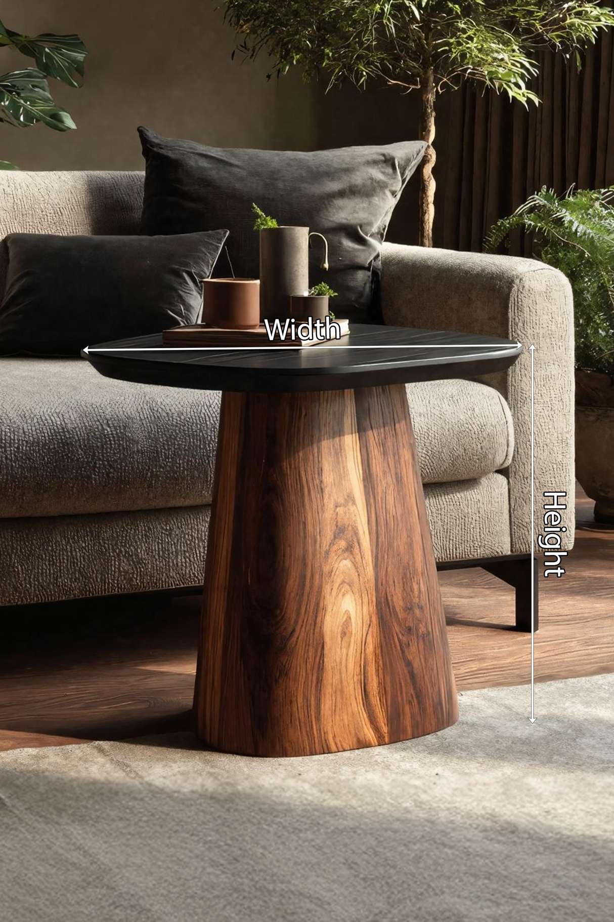 Mid Century Solid Wood End Table For Modern Bedroom Style