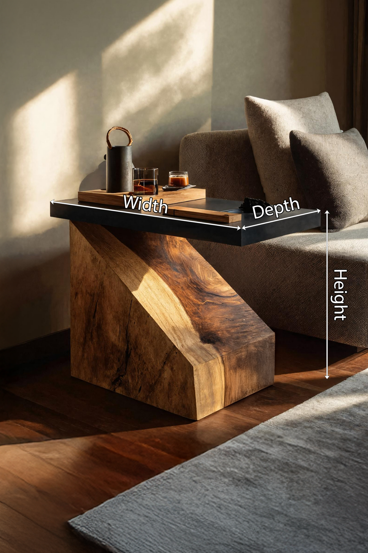 Farmhouse Wooden Side Table For Country Home Design