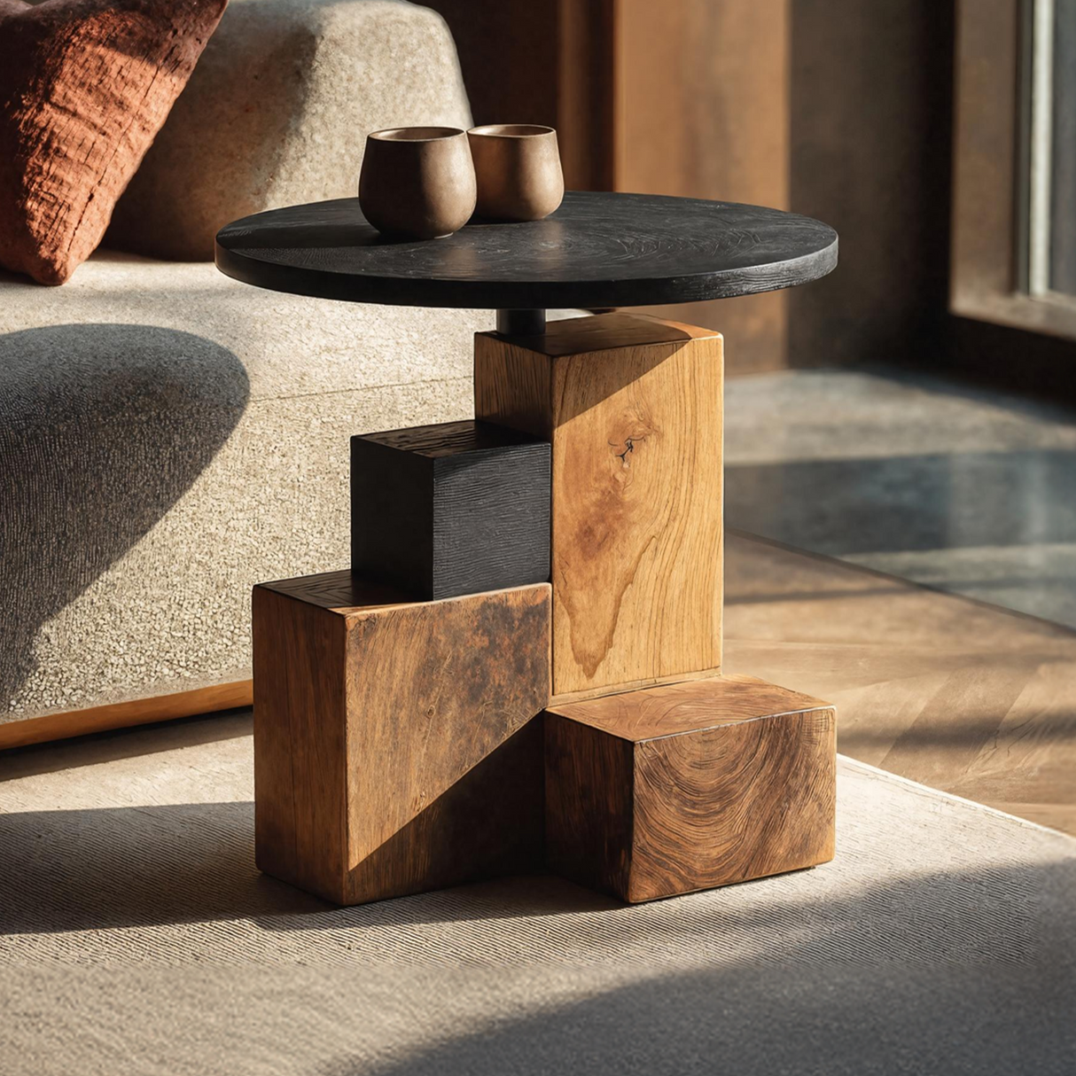 Modern Live Edge Side Table For Organic Furniture Lovers