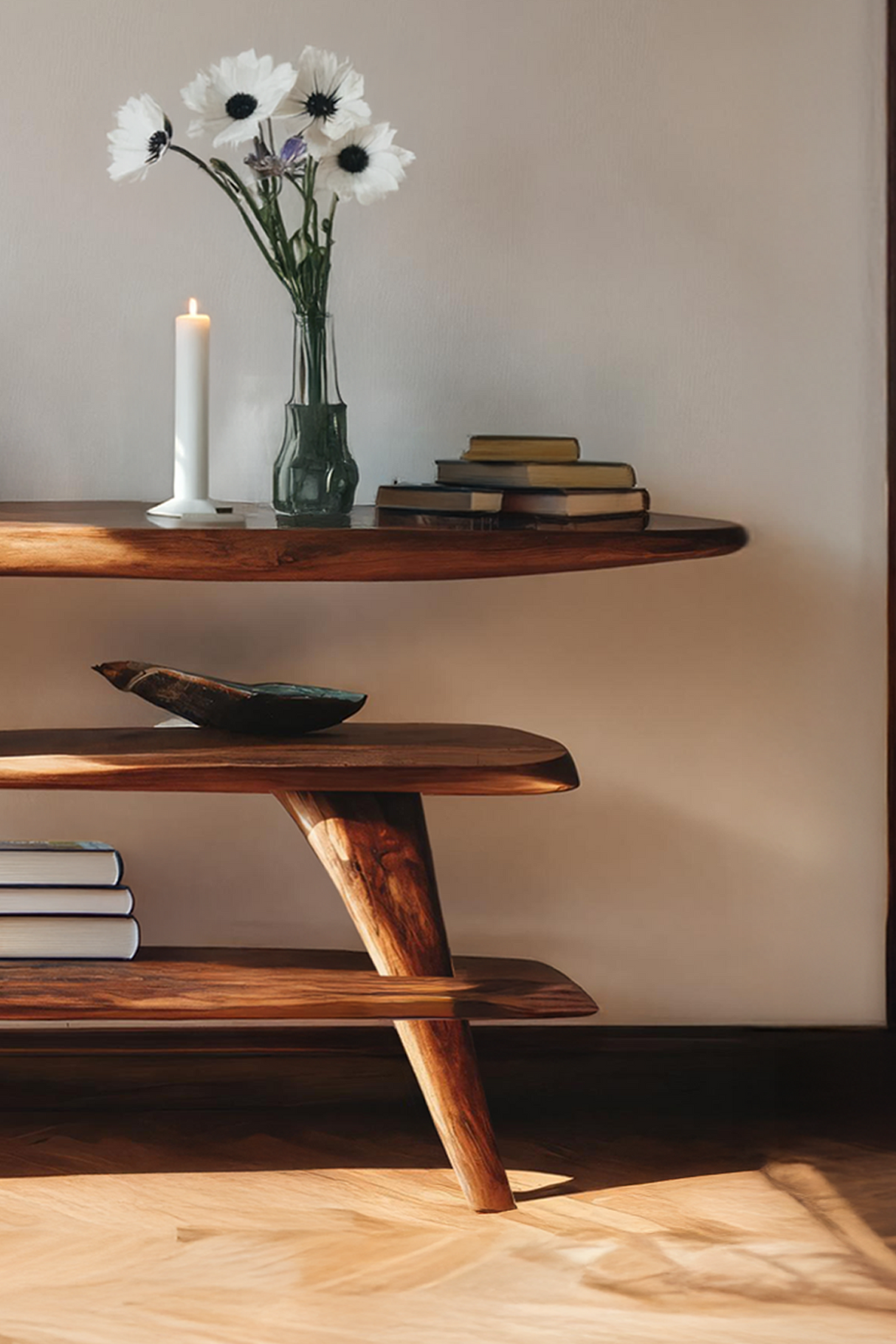 Farmhouse Live Edge Console Table For Unique Entryway Design
