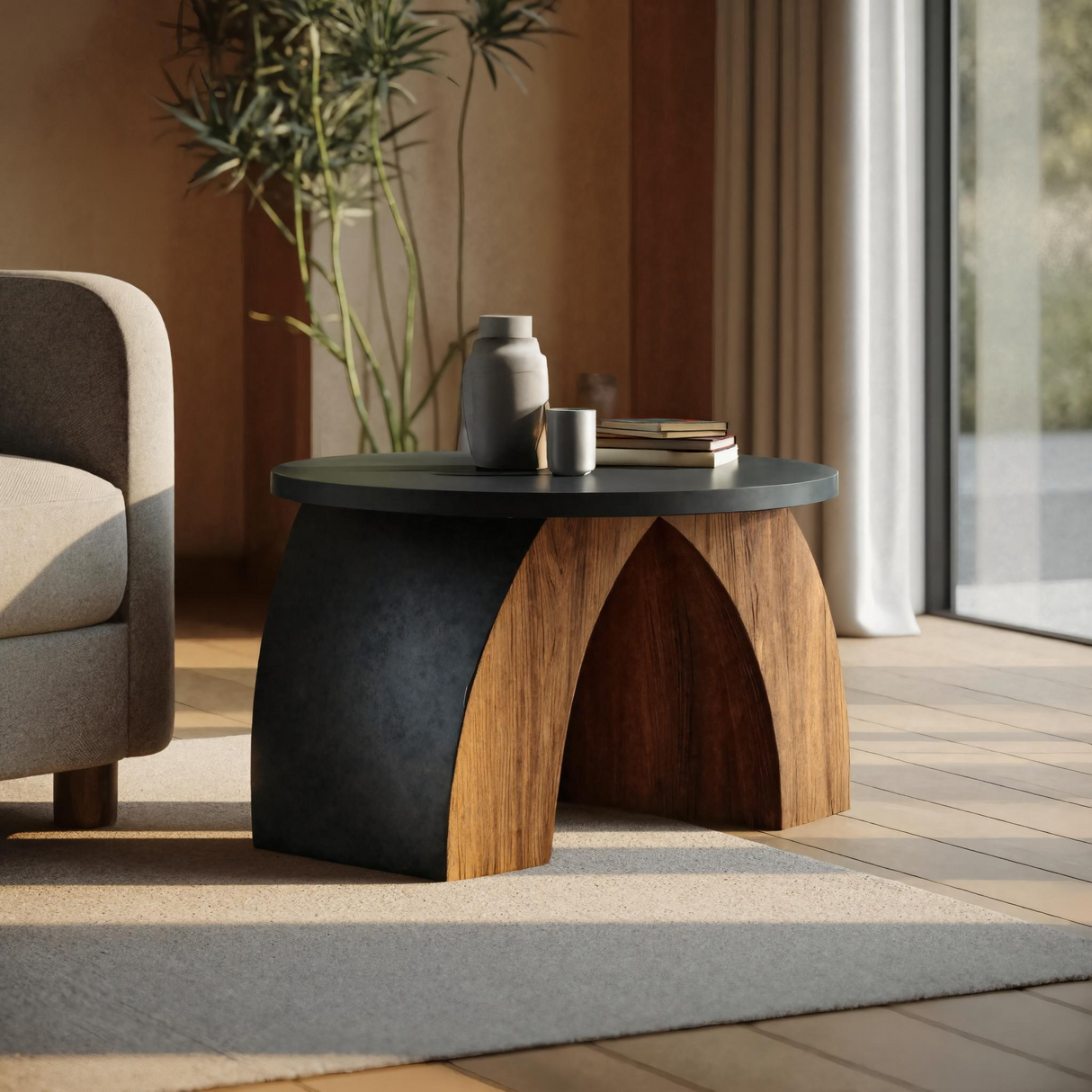 Farmhouse Wooden Side Table For Rustic Furniture Decor