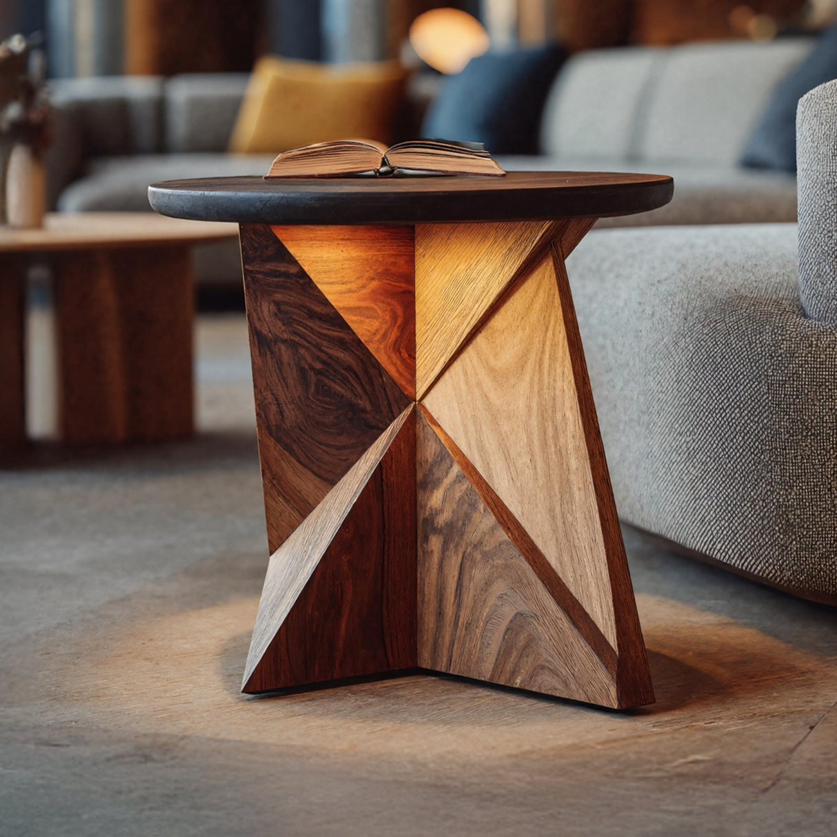 Farmhouse Live Edge Side Table For Natural Interior Decor