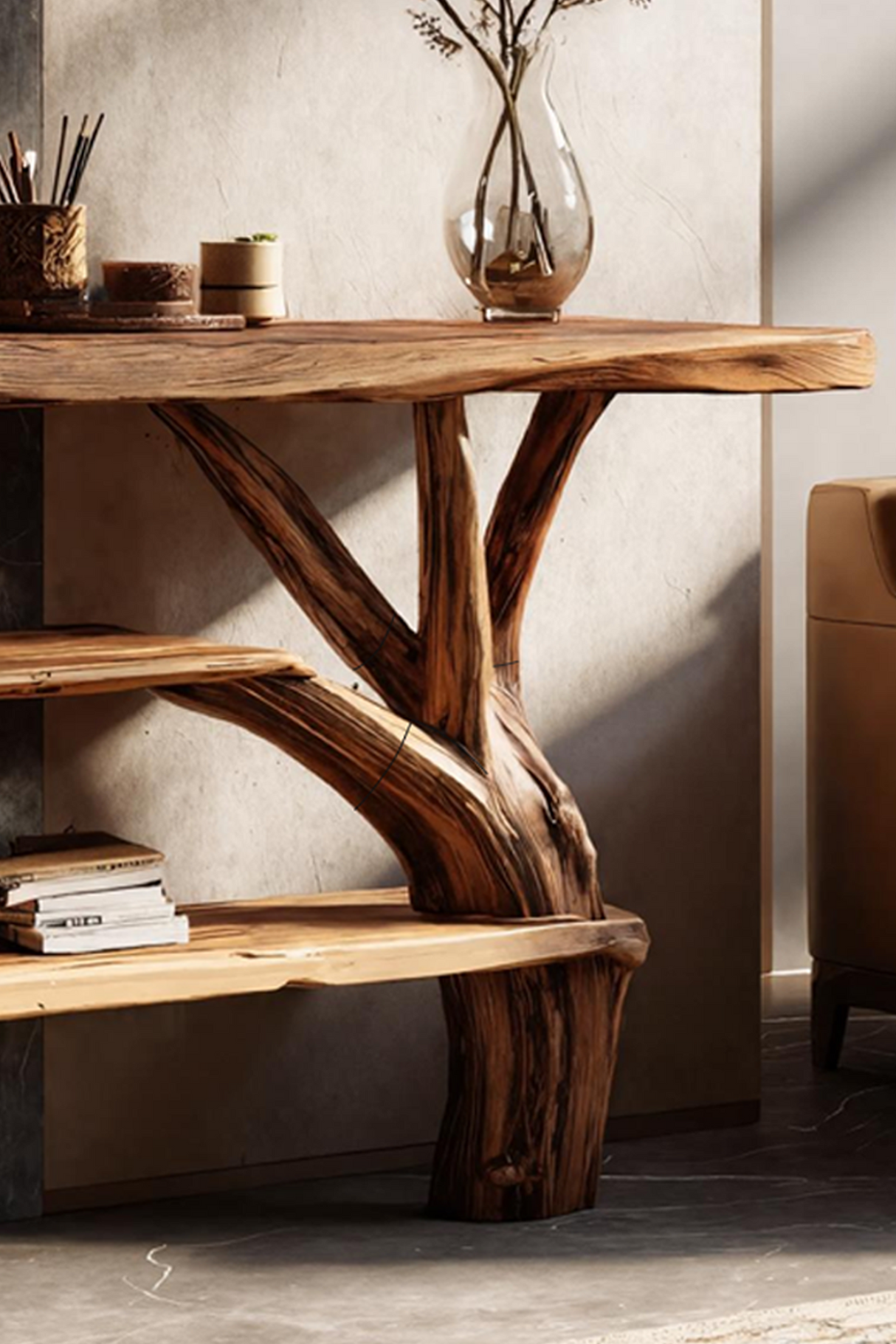 Farmhouse Solid Wood Console Table For Living Room Furniture Decor