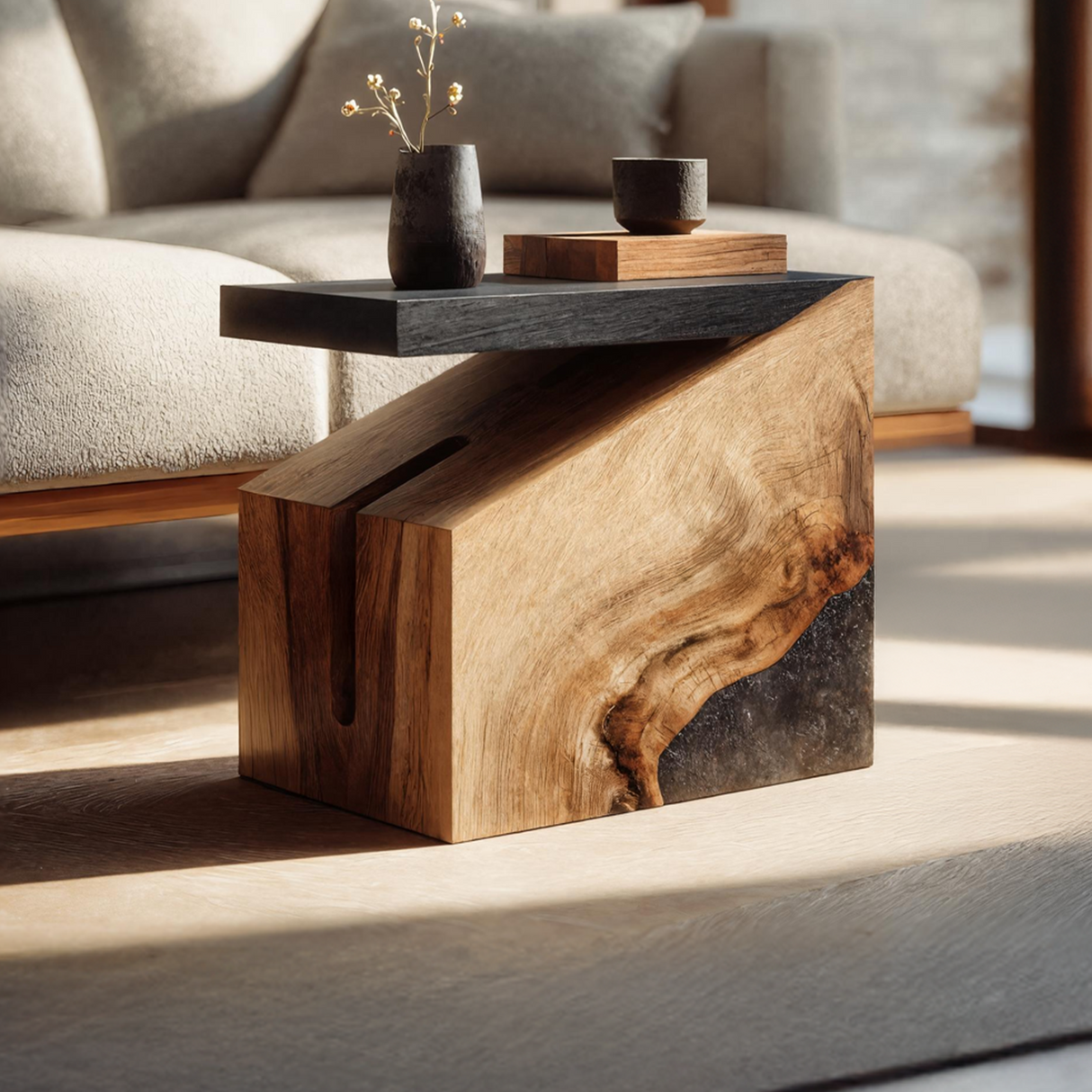 Mid Century Solid Wood End Table For Furniture Decoration