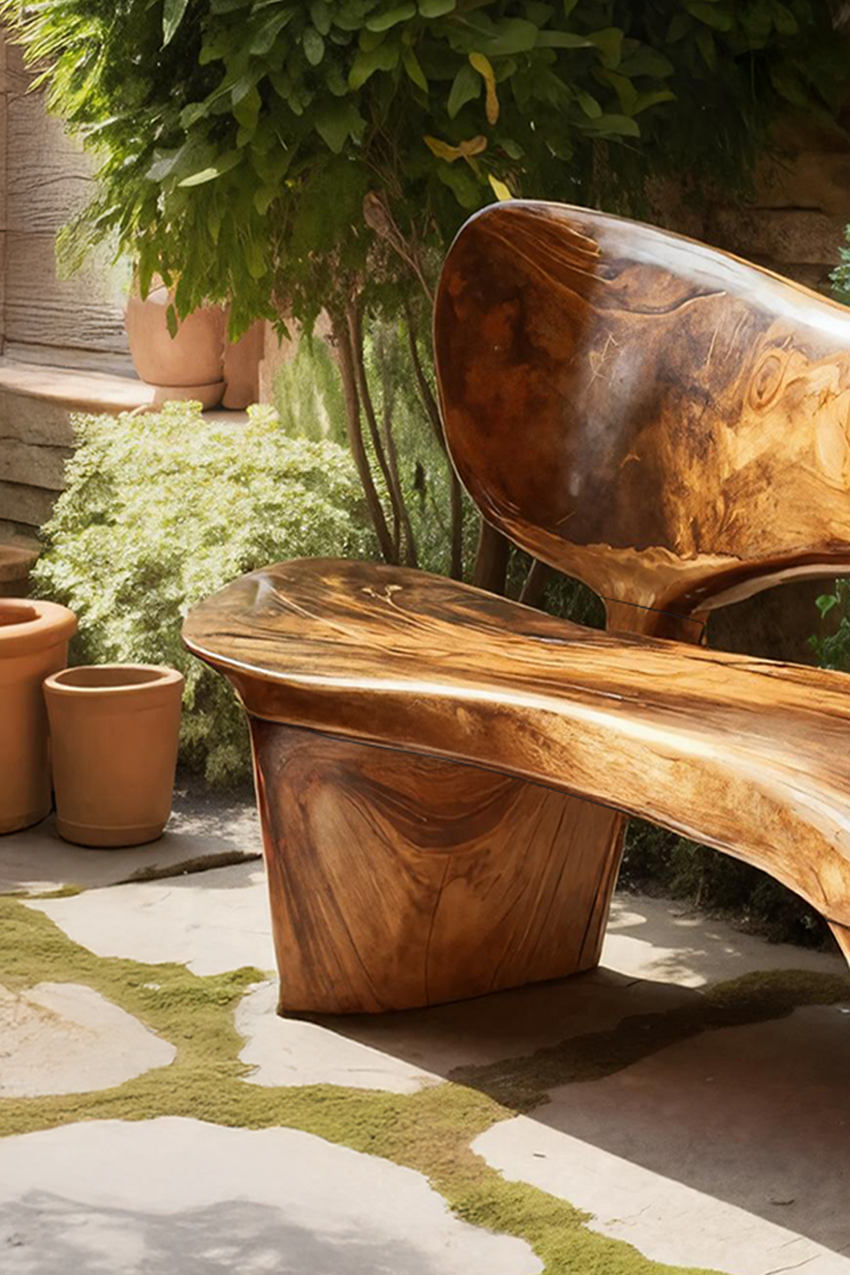 Handcrafted Outdoor Wooden Bench For Serene Garden Corners