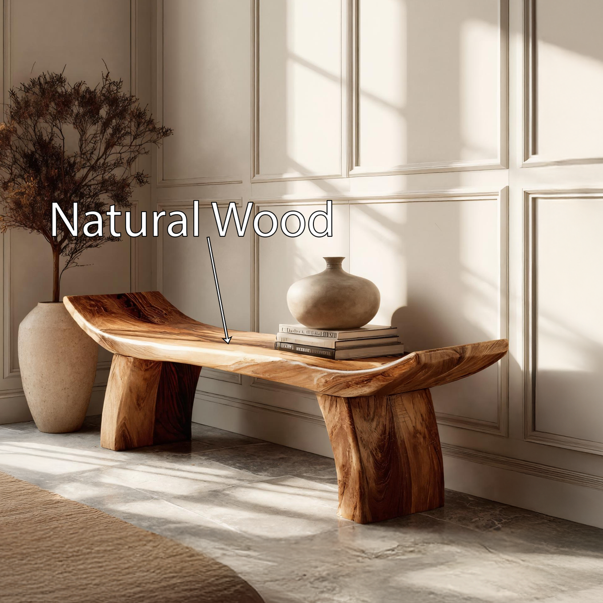 Solid Wood Entryway Bench For Foyer And Hallway Spaces