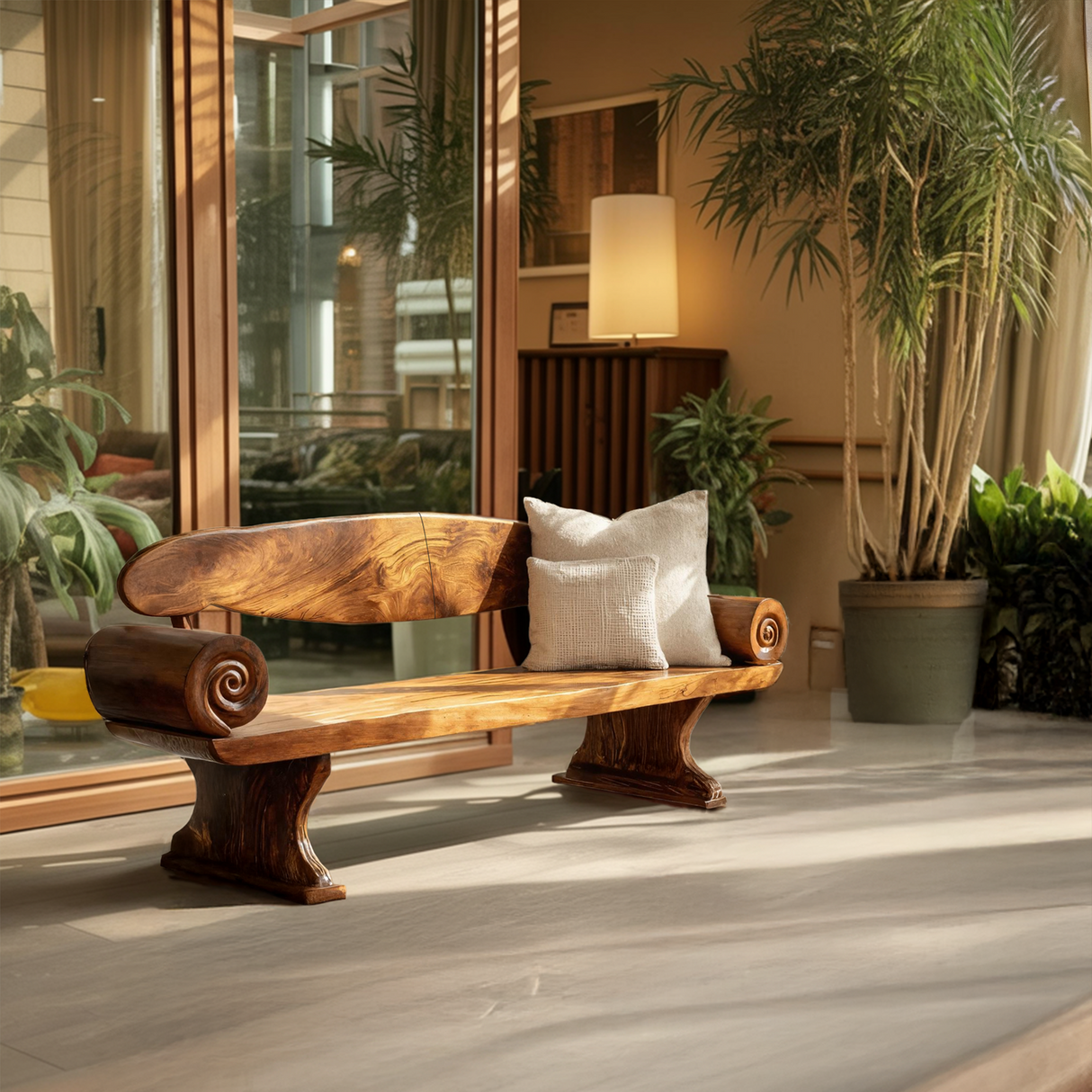 Live Edge Solid Wood Bench For Entryway Furniture Design