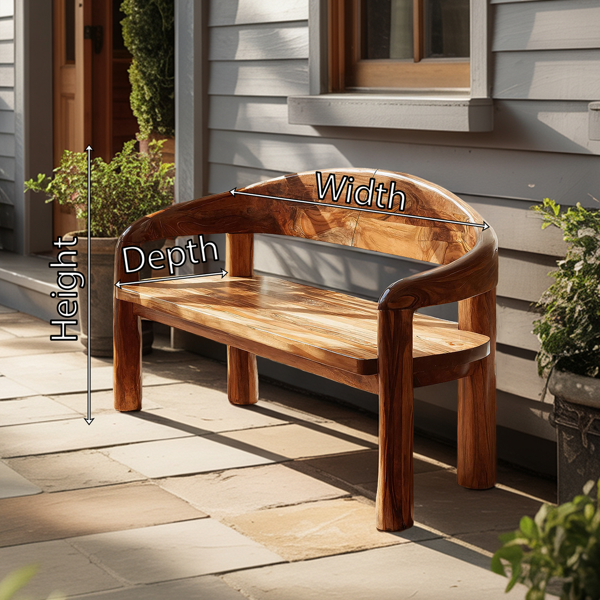 Solid Wood Live Edge Entryway Bench For Modern Interiors