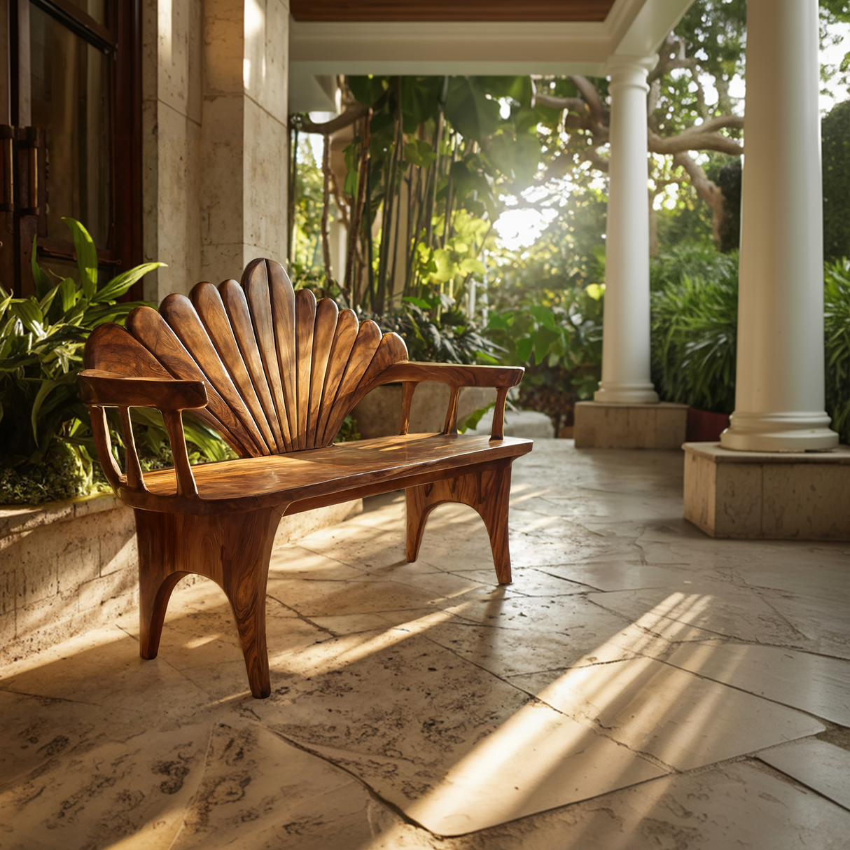 Natural Solid Wood Entryway Bench For Foyer Decor