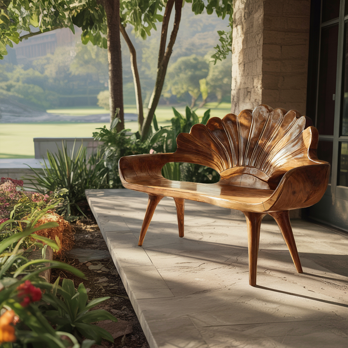Natural Live Edge Wood Bench For Entryway Seating Area