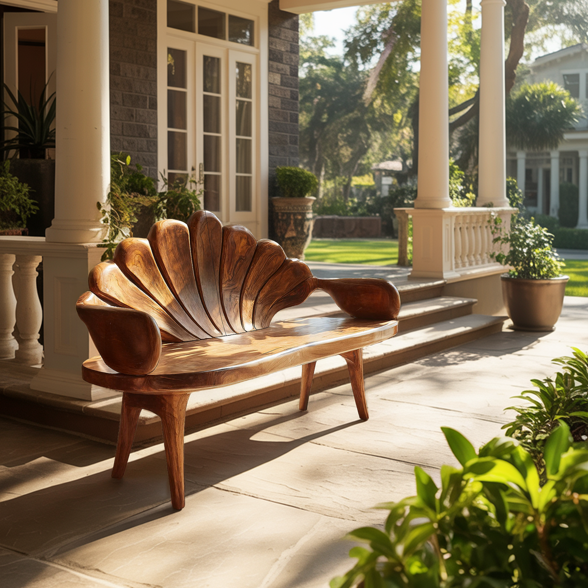 Handcrafted Entryway Bench In Solid Wood For Home Use