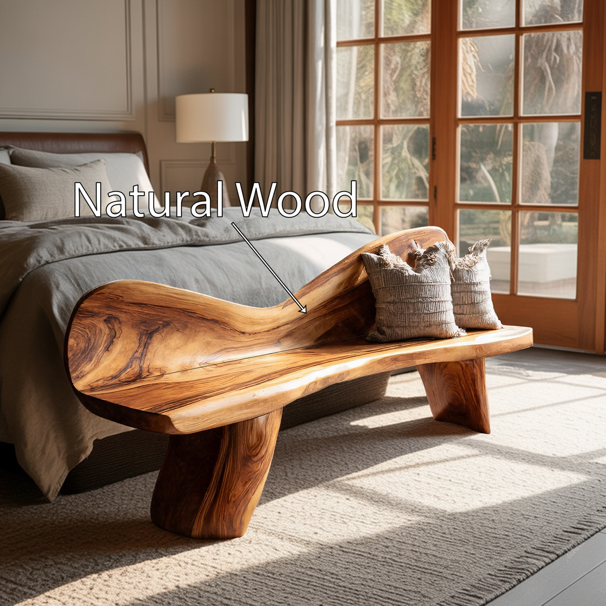 Rustic Solid Wood Bench For Entryway And Foyer Decor