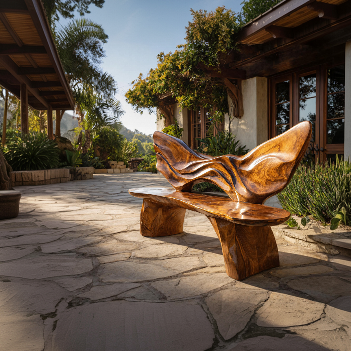 Live Edge Solid Wood Entryway Bench For Home Seating