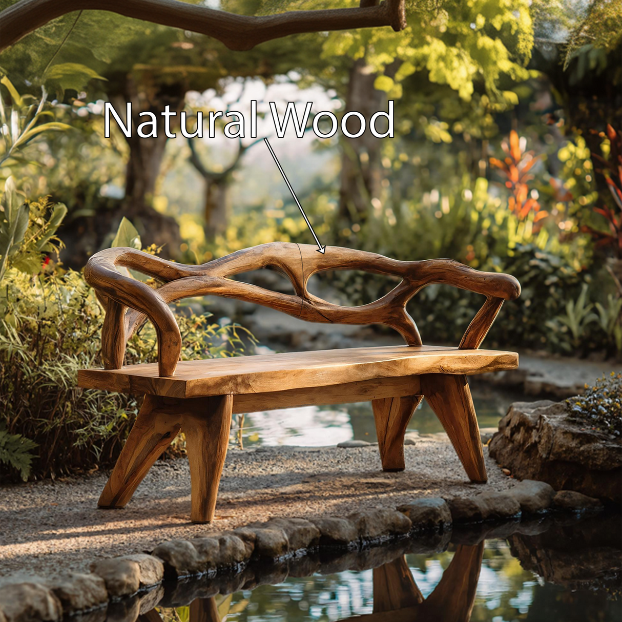Natural Solid Wood Entryway Bench For Hallway Interior