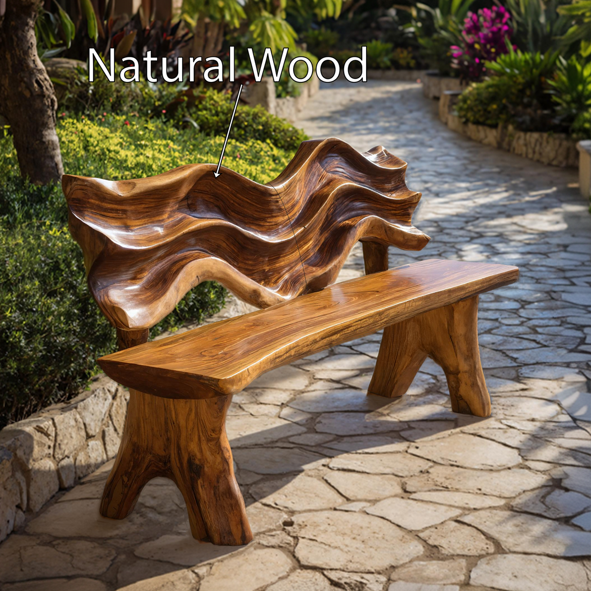 Rustic Live Edge Bench For Entryway Accent Seating