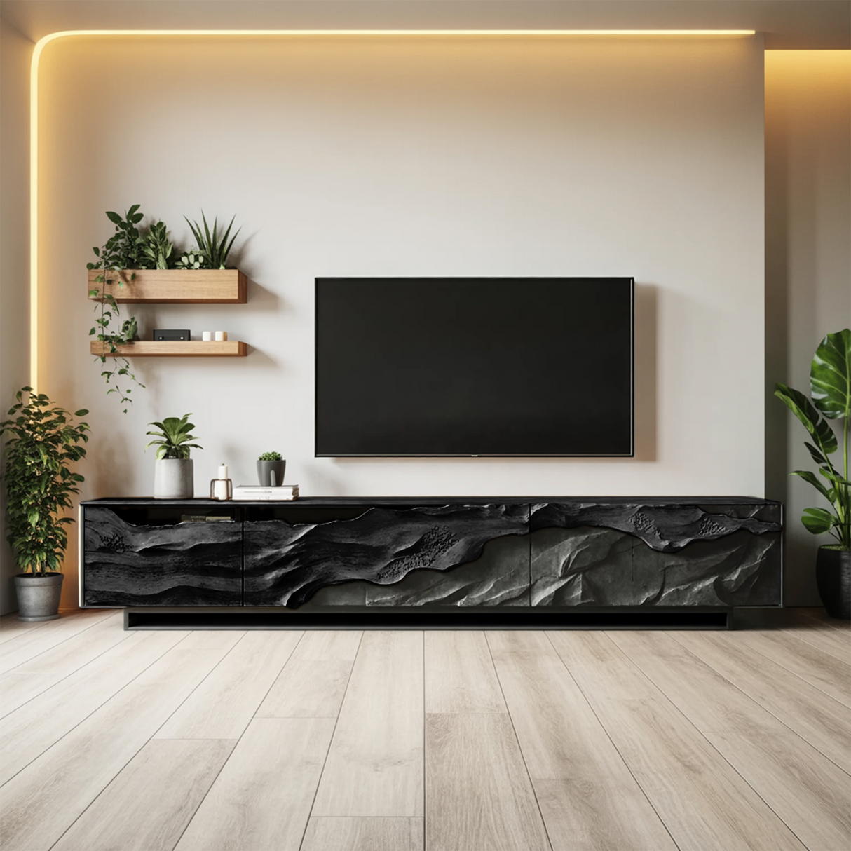 Mid Century TV Console For Modern Living Room