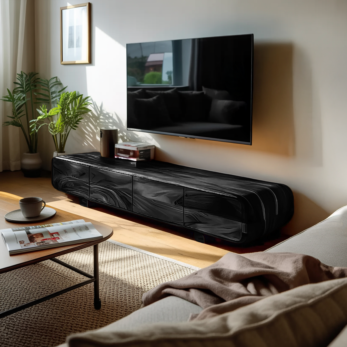 Rustic TV Cabinet With Natural Finishes For Living Room