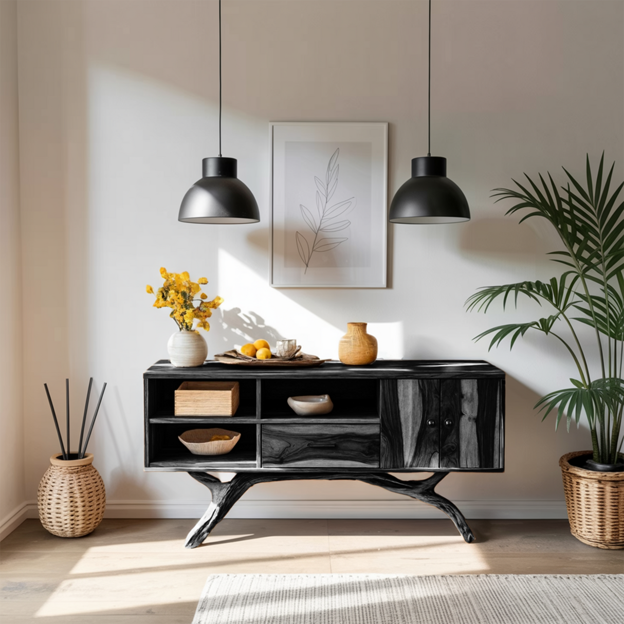 Mid Century Live Edge Entryway Table For Bedroom Decor Inspiration