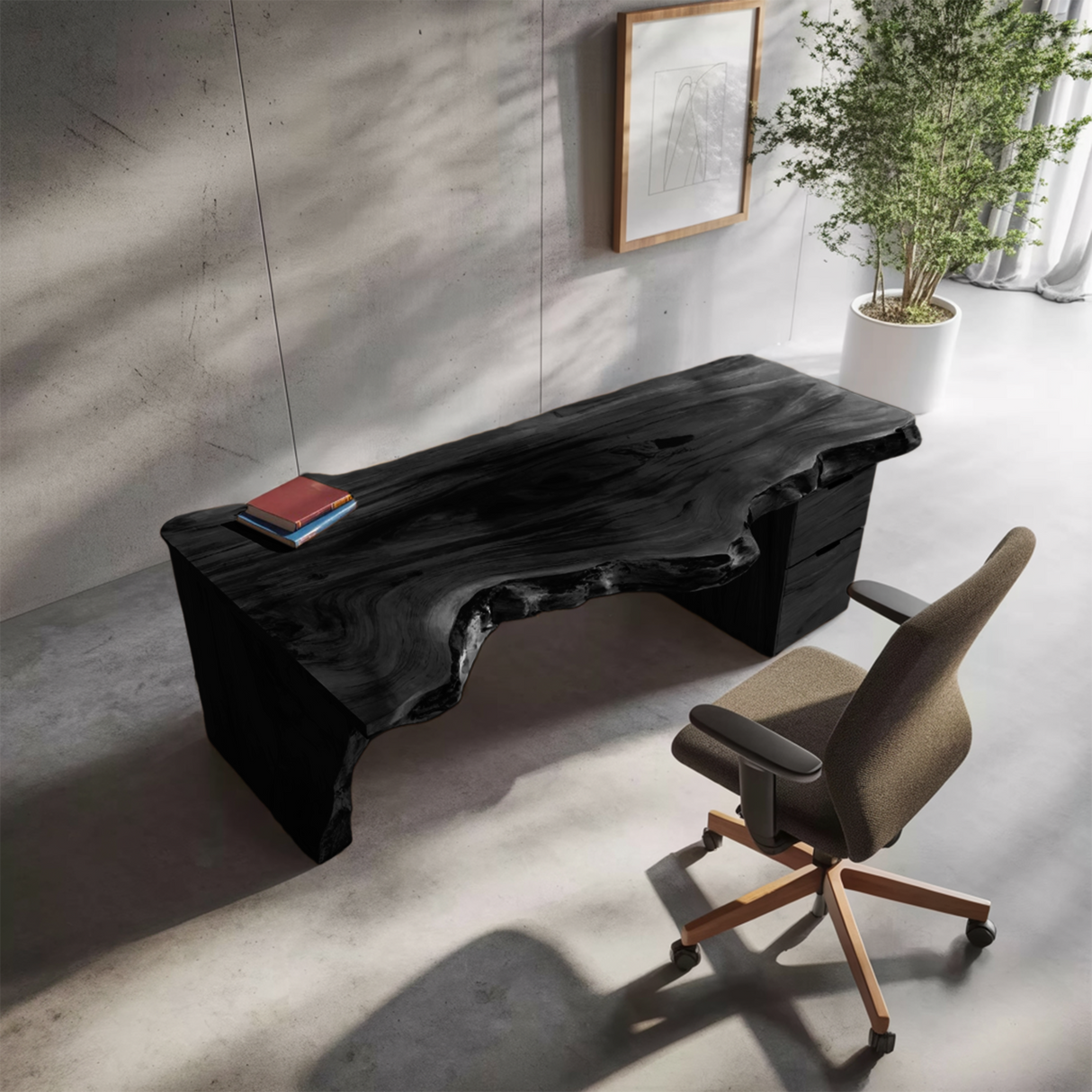 Handcrafted Live Edge Desk For Office Or Workspace