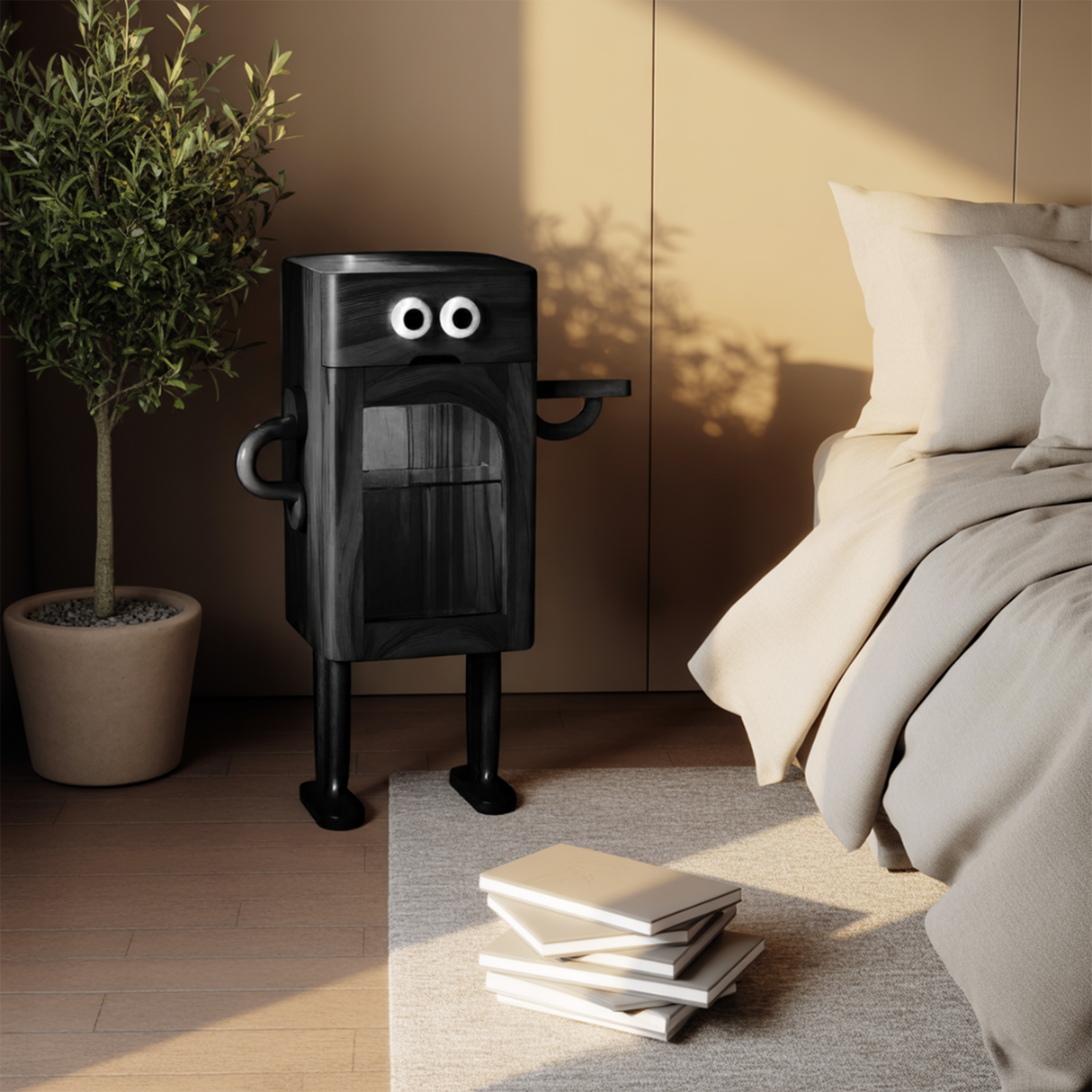 Whimsical Robot Nightstand For Kids Bedroom Or Playroom
