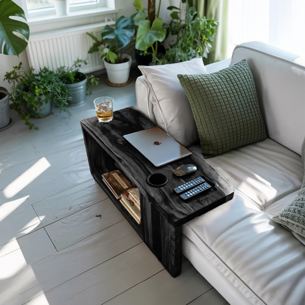 Rustic Live Edge Side Table For Warm Home Interior