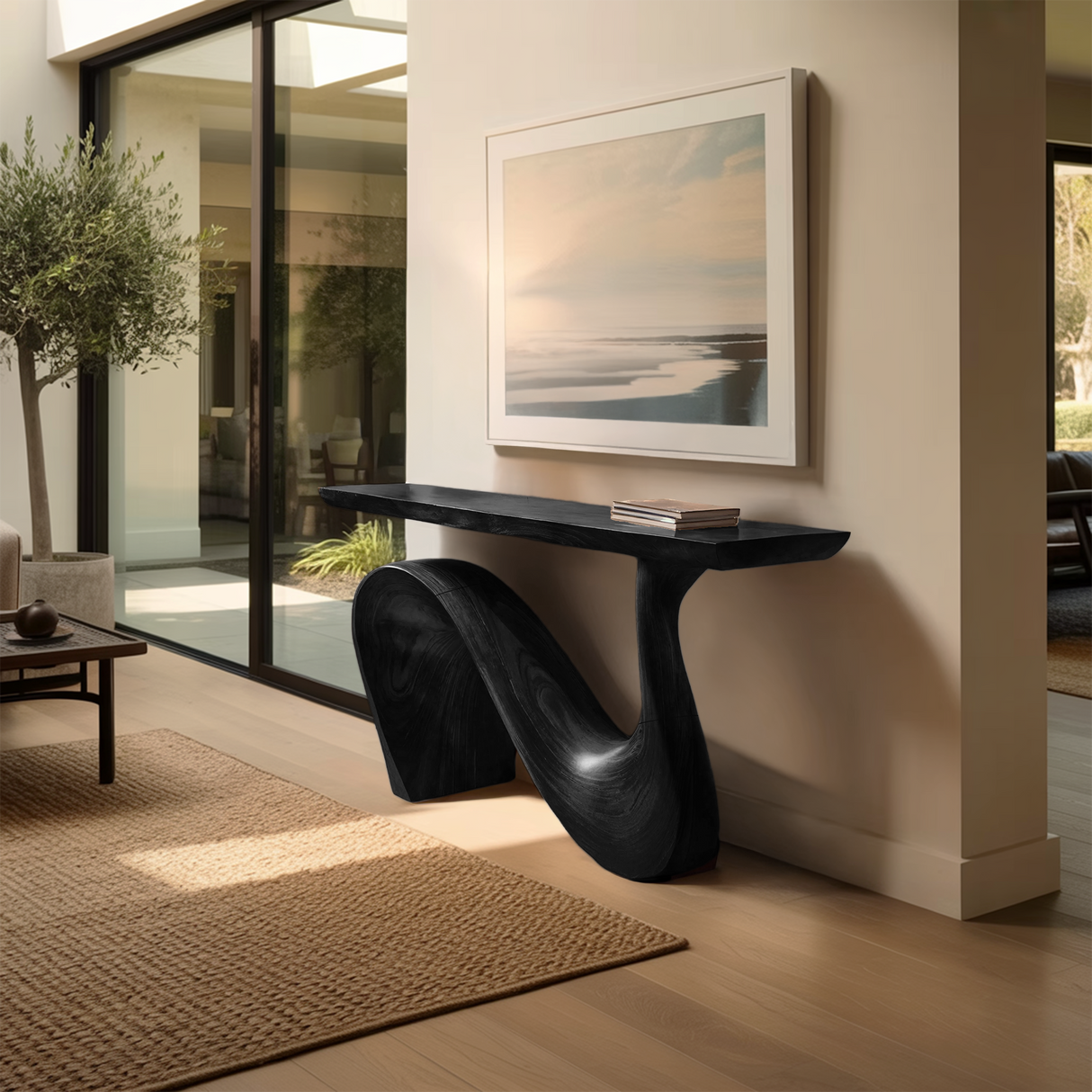Modern Solid Wood Console Table For Living Room And Entryway Design