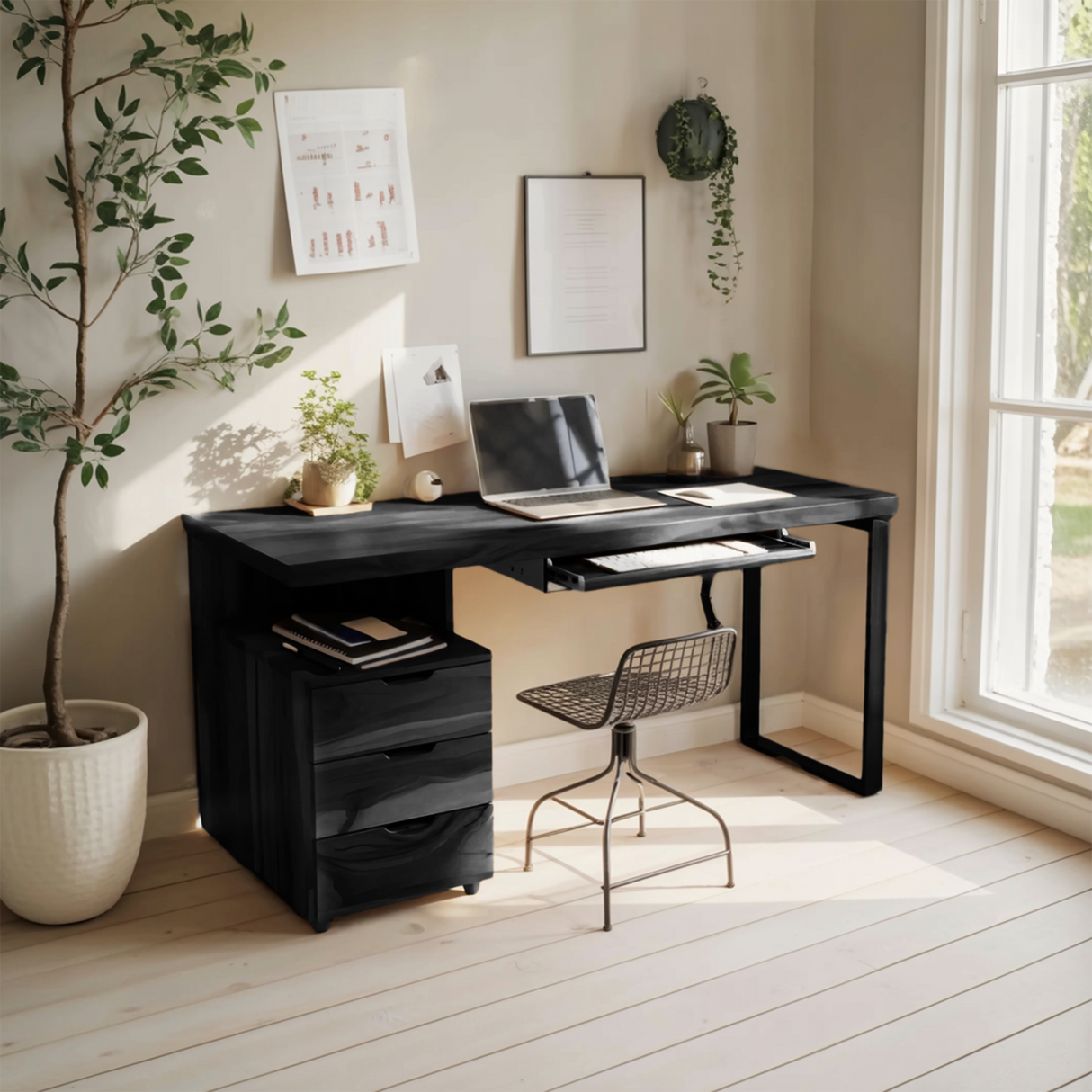 Contemporary Desk with Drawer For Home Office Workspace
