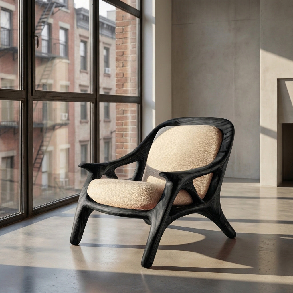 Handcrafted Wooden Accent Chair For Living Room