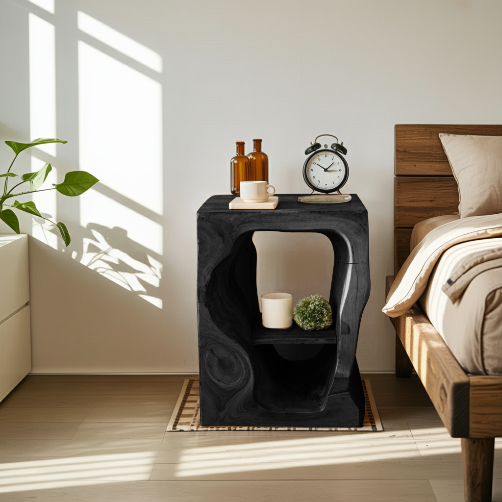 Mid Century Wooden Nightstand For Chic Bedroom Set