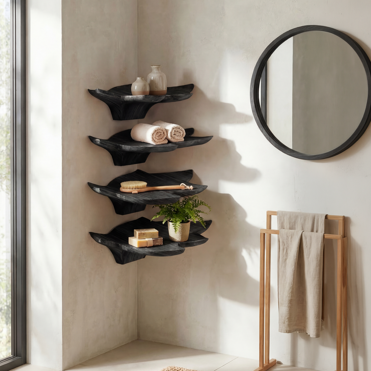 Mid Century Leaf Wall Shelf Office Wall Decor Display