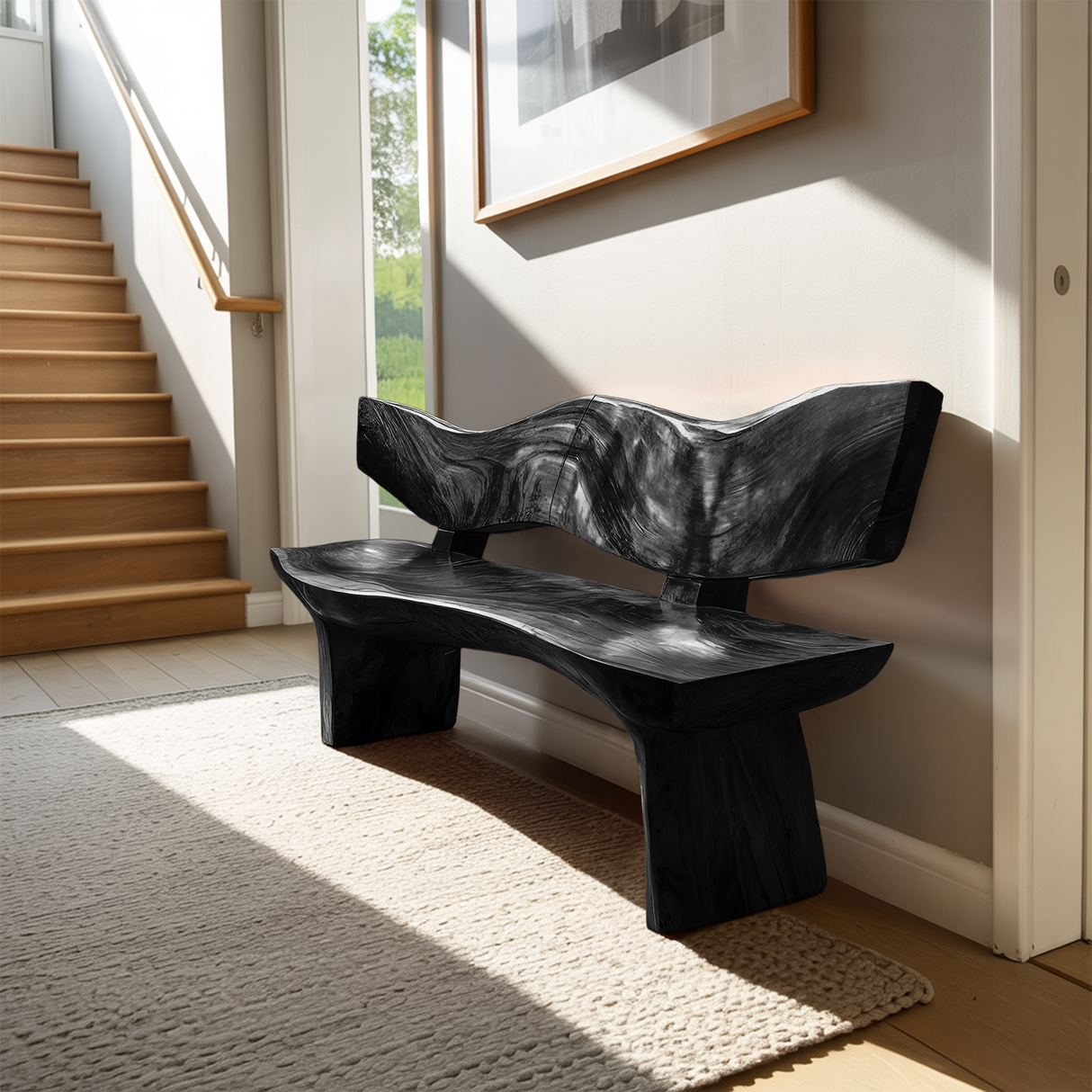 Live Edge Wood Entryway Bench For Natural Home Interiors