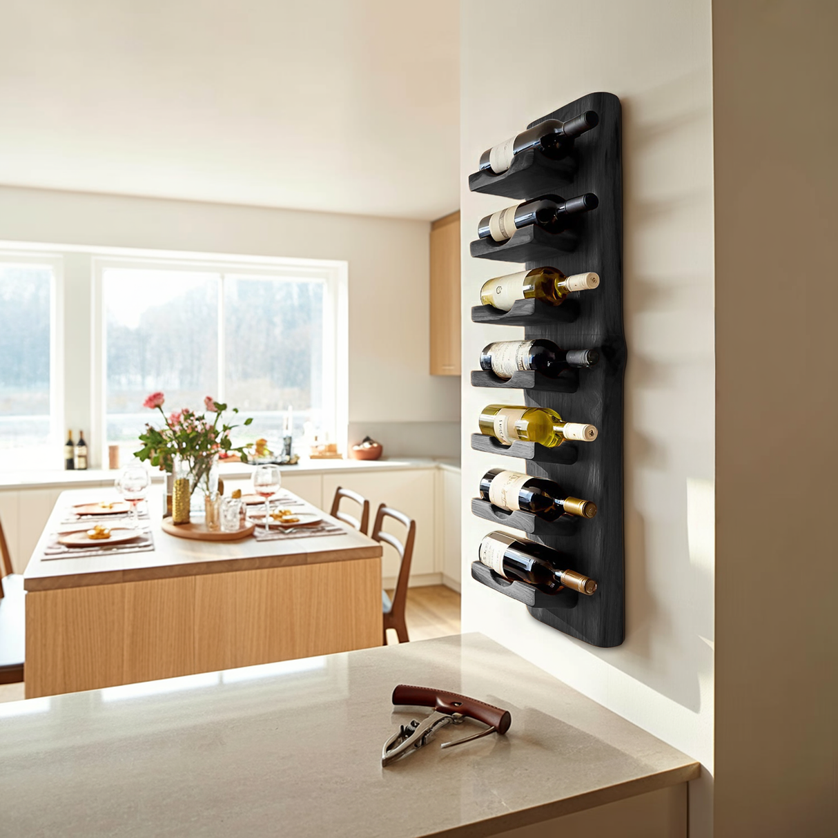 Vertical Wine Rack Wall Mounted For Dining Or Home Bar