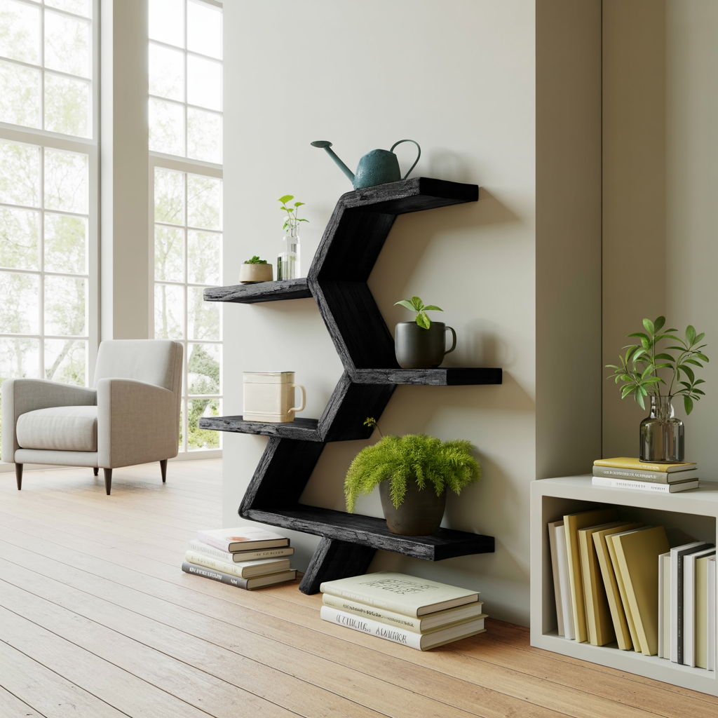 Modern Geometric Wall Shelf For Indoor Plants Display