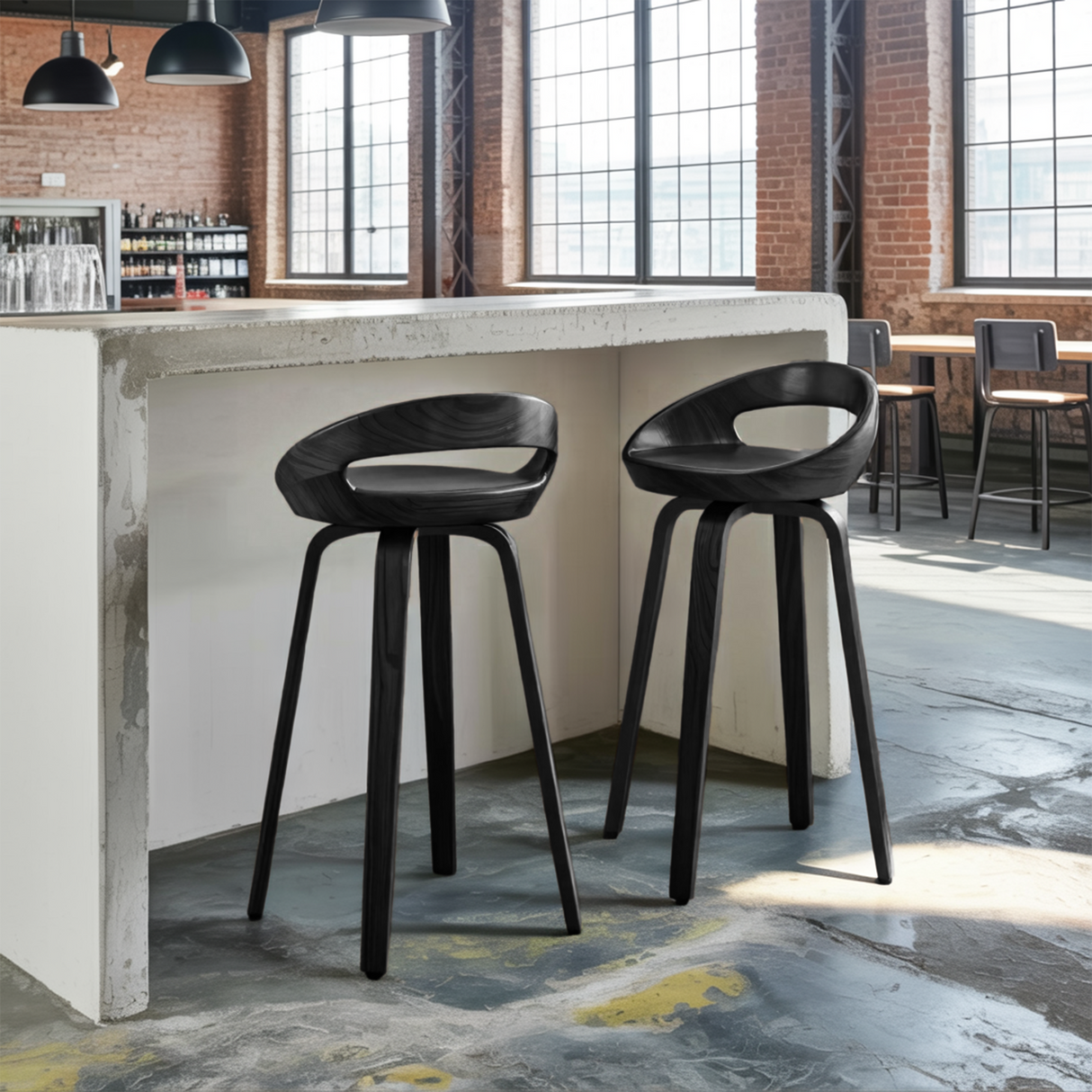 Modern Curved Bar Stools For Kitchen Island Counter Dining